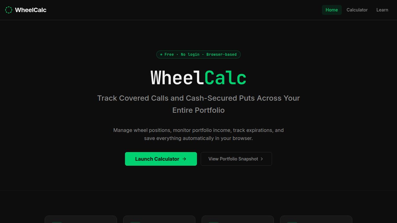 WheelCalc — Options Wheel Strategy Calculator